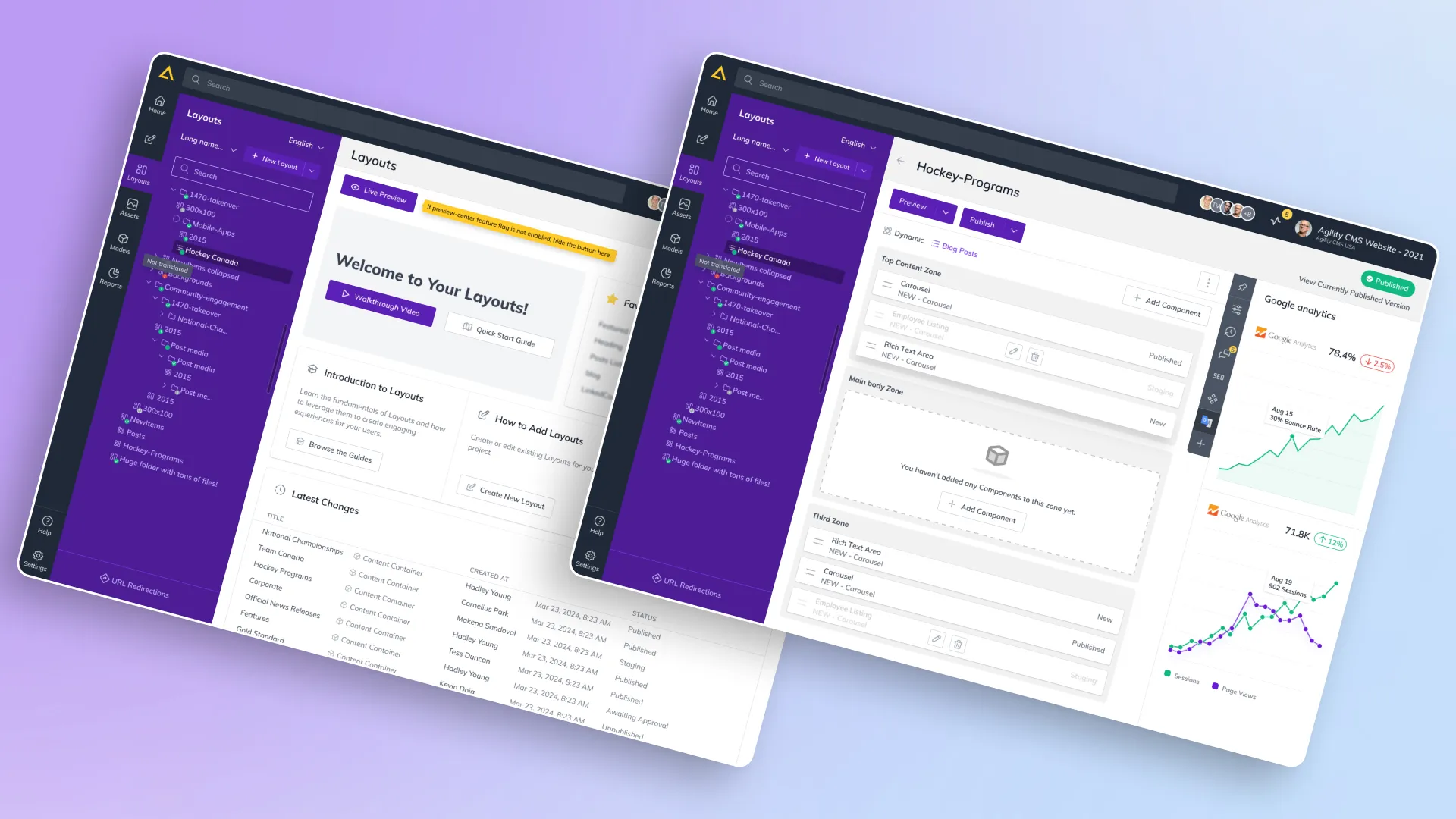 Redesigned layouts.