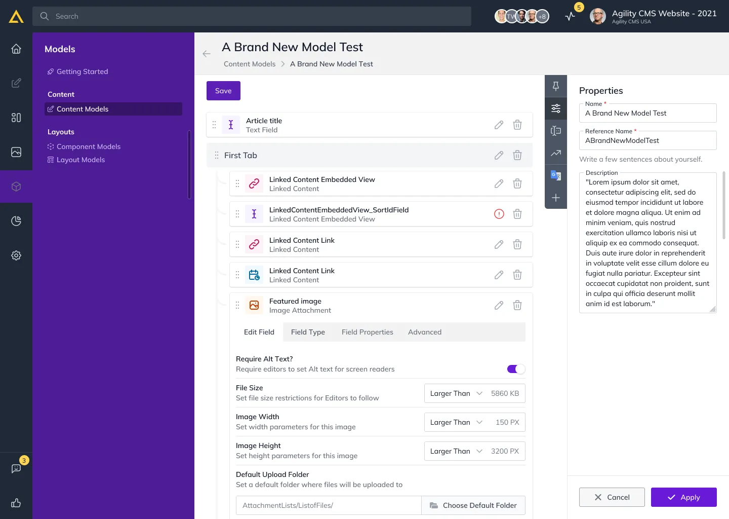 The redesigned Models view with visual mapping.