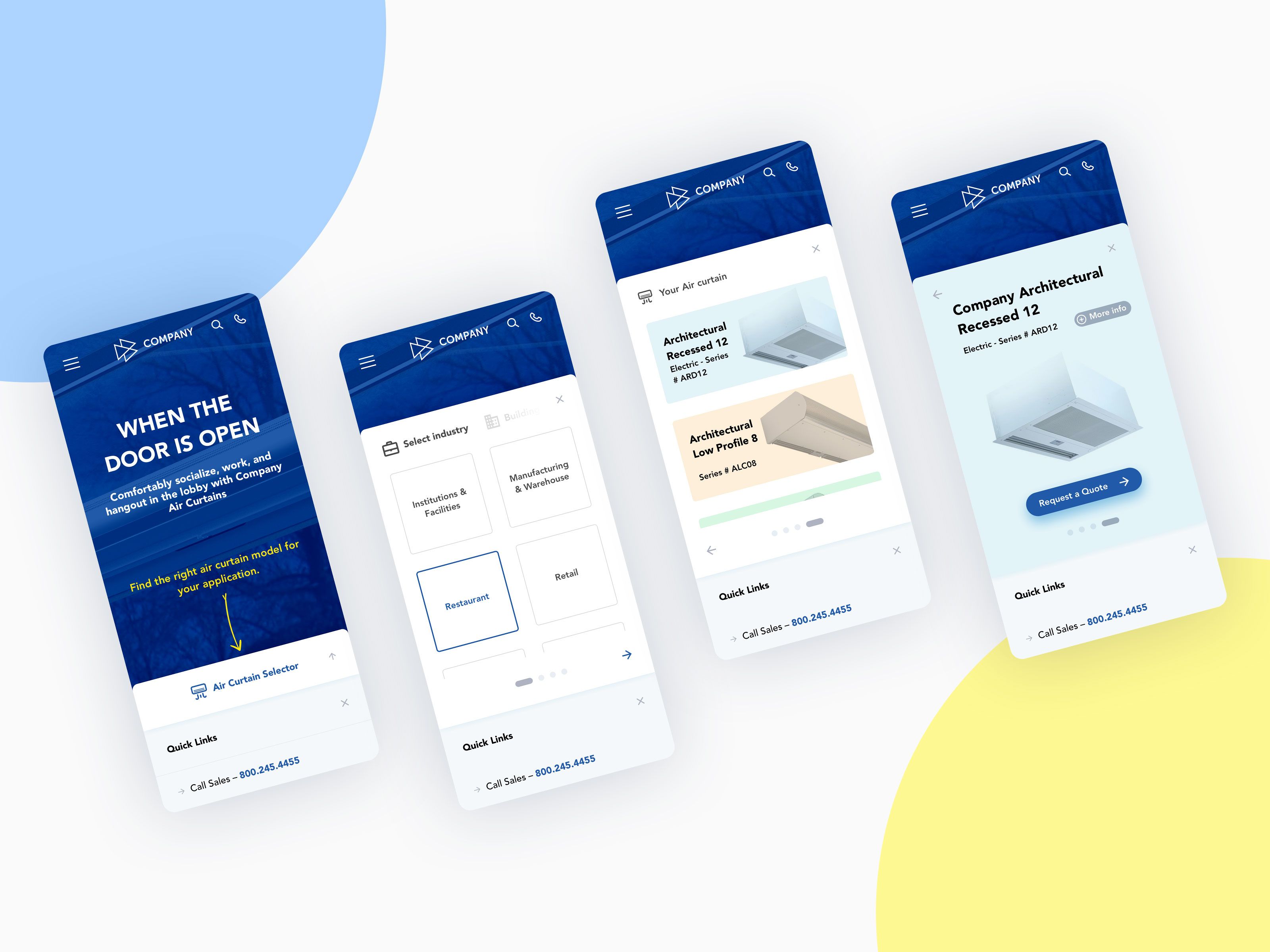 The corporate website design system: colour, type, and components.