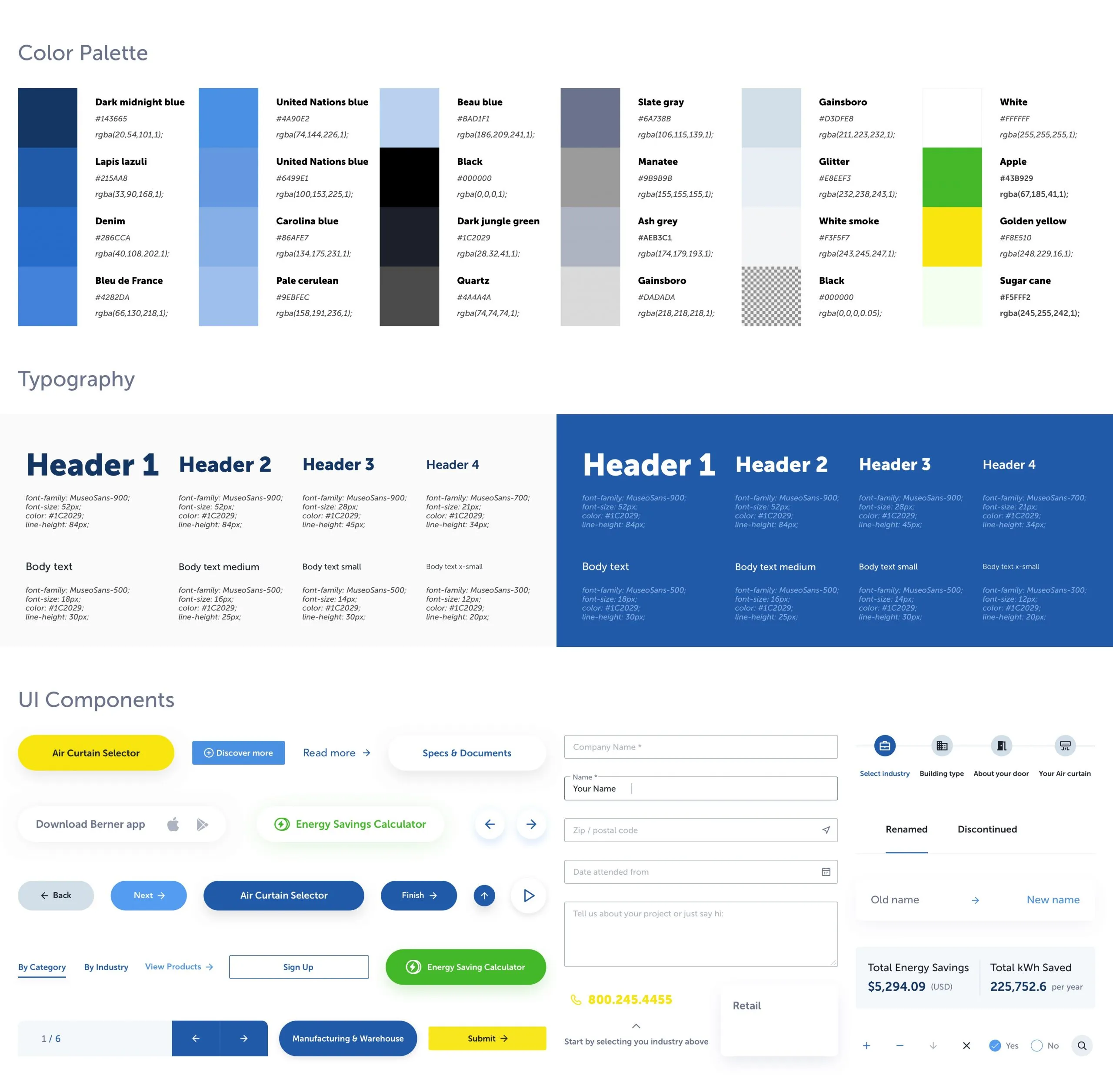 The web UI design system and style guide.