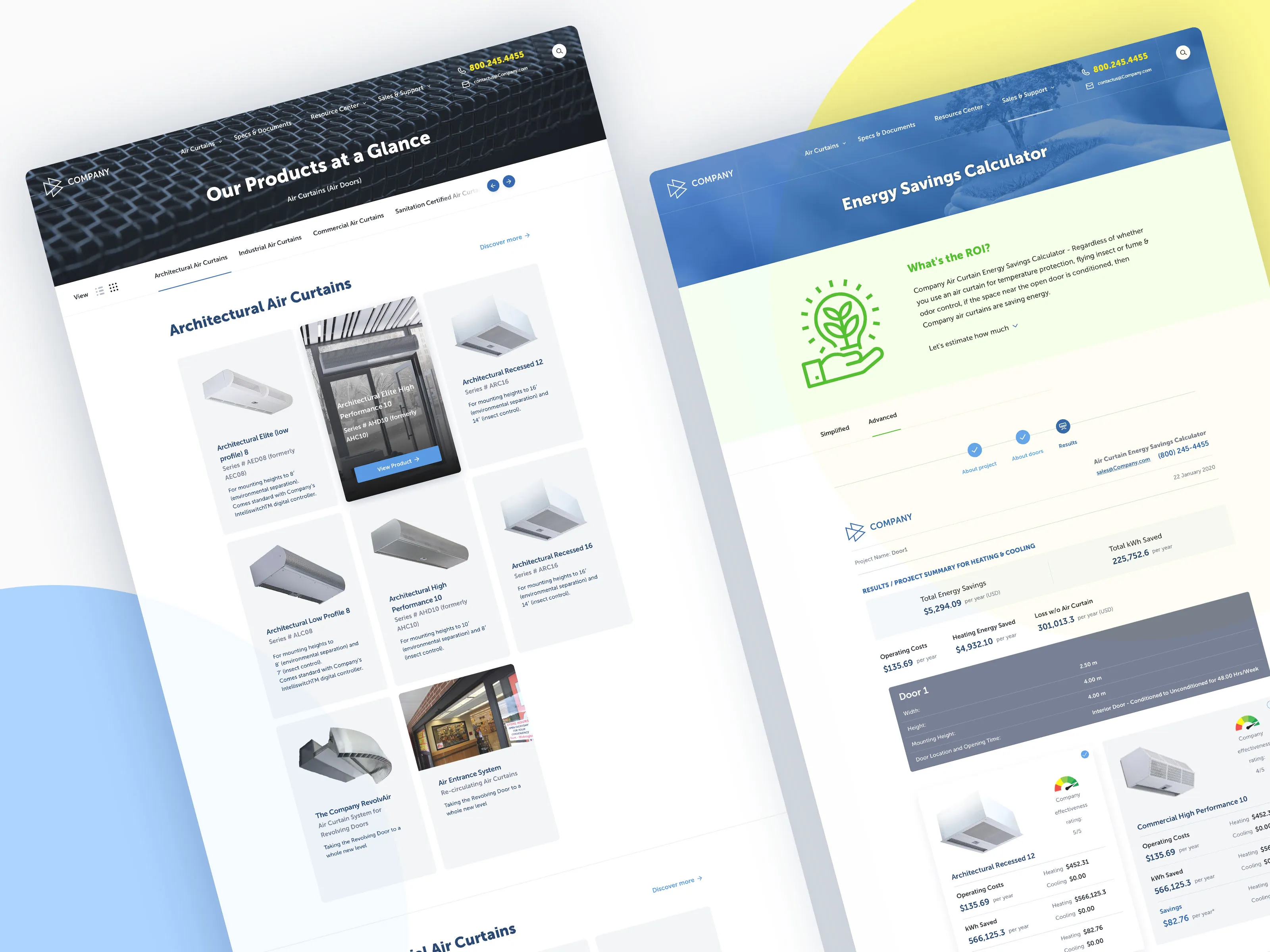 The redesigned corporate website, additional pages.