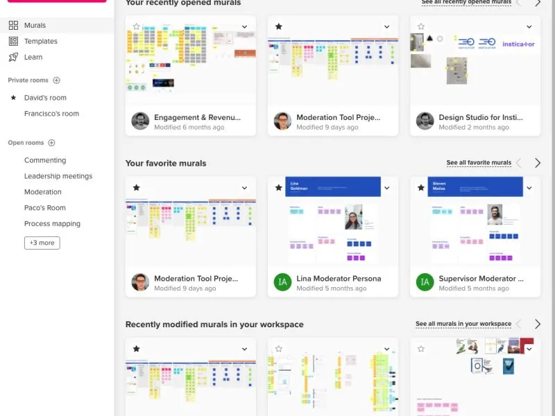 Competitor dashboard navigation example.