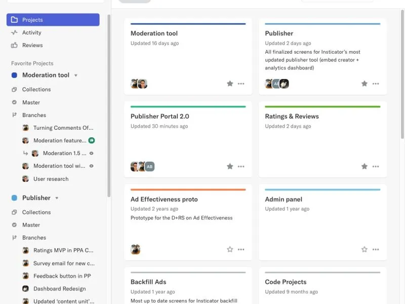 Competitor dashboard navigation example.