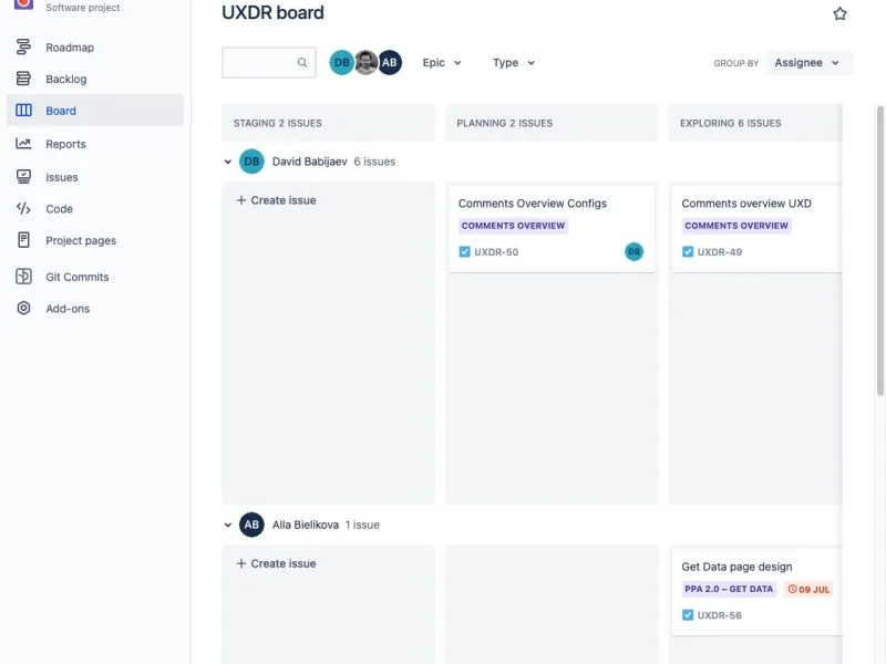 Competitor dashboard navigation example.